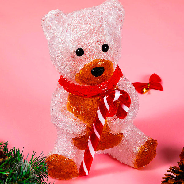 Orsetto Orso Seduto Forma Acrilica Natalizio Led Illuminazione Esterni Interni acquista