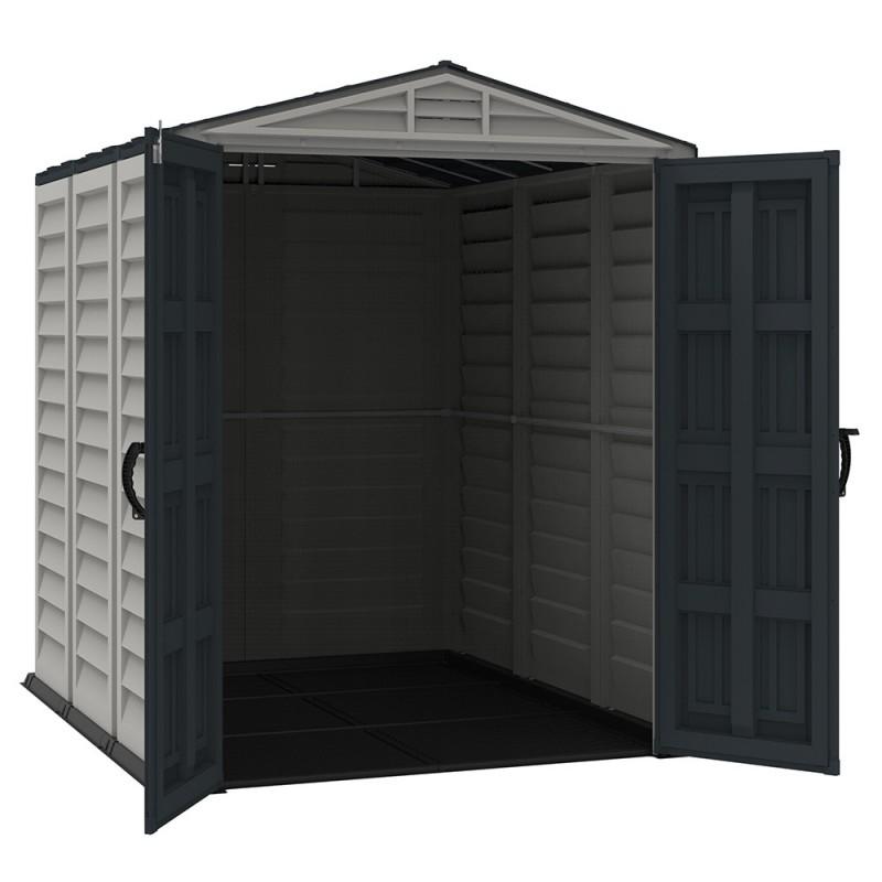 Casetta da Giardino Porta Attrezzi 161x250x210 cm in PVC Grigio/Grigio Scuro