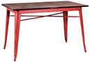 Tavolo Rettangolare in Metallo Top in Legno Bristol Rosso