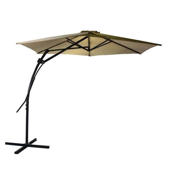 sconto Ombrellone da Giardino Decentrato Ø3xh2,44 m in Acciaio Halloc Antracite