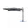 Newton Parasol de Jardin Décentralisé 3x3m en Aluminium Noir et Toile Grise