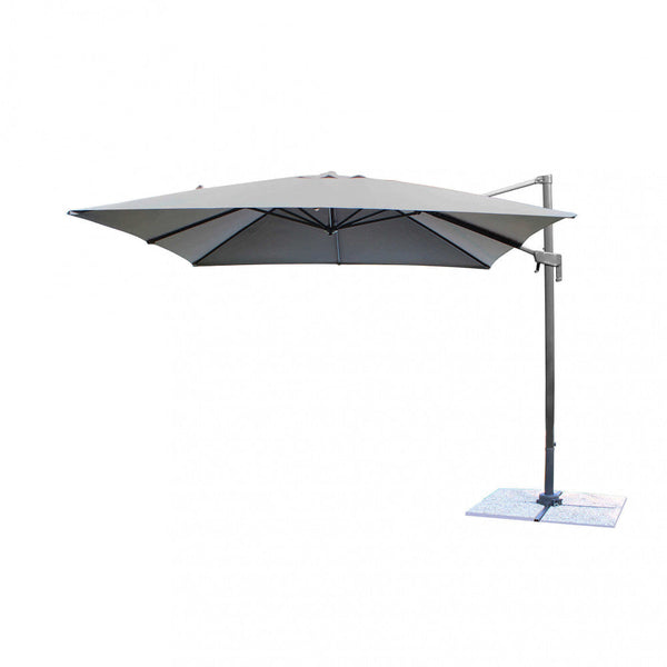 online Newton Parasol de Jardin Décentralisé 2x3m en Aluminium Noir et Toile Grise