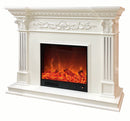 Camino Elettrico da Pavimento 102x120x33 cm Effetto Fiamma 1500W Lisbona mini Bianco
