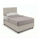 Letto Singolo Contenitore Imbottito Similpelle Tortora BoxMax Testata Square Varie Misure