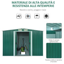 Casetta Box da Giardino in Lamiera Verde 246x192.5x177.5 cm 