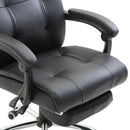 Sedia Poltrona da Ufficio Ergonomica Presidenziale in Similpelle Reclinabile Nera 