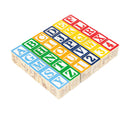 Playset pedagogico 30 pz in legno cubi 3x3 cm con animali lettere e numeri