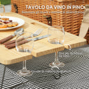 Cesta Valigetta da Pic Nic per 4 Persone 21 Pezzi in Vimini Marrone Chiaro  