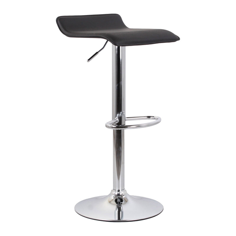 Set 2 Sgabelli 38x40x54/74 cm in Ecopelle con Base Cromata Nero