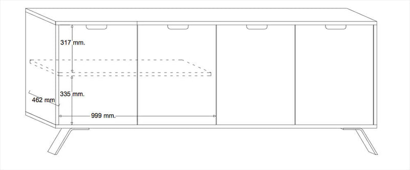 Madia Mobile da Salotto 4 Porte 82x207x50cm TFT  Palma Noce