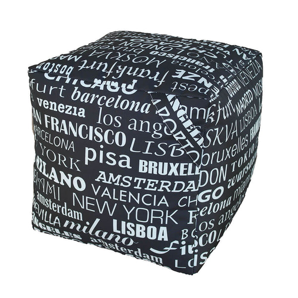 sconto Pouf Puff Pouf Cube 40x40x40cm Big City Noir Avalli