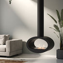 Camino a Bioetanolo Sospeso 60x40x190 cm 2000W 1,5L Cervinia Nero 