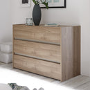 Comò 3 cassetti 111x50 x79 cm Karabak noce stelvio biondo/argilla