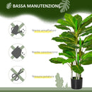 Pianta Artificiale H95 cm 33 Foglie con Vaso Verde