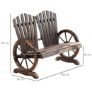 Panchina da Giardino 2 Posti 108x66x95 cm in Legno di Abete Carbonizzato
