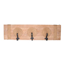 Appendino in legno 3 posti corda naturale rettangolare cm 87x23x9