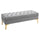 Banquette bout de lit rembourrée 118x45x42 cm en tissu velours gris