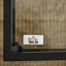 Tavolino 2 Ripiani 100x55x45,5 cm in Acciaio e Vetro Nero