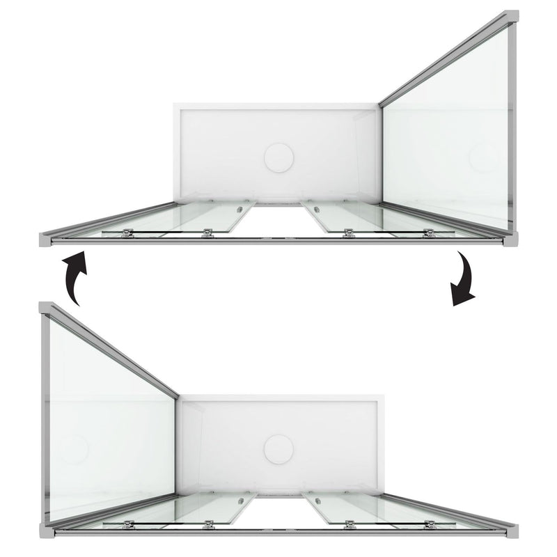 Box Doccia Angolare 2 Ante Scorrevoli In Cristallo Trasparente 6mm H185 Fosterberg Kolding Duo Varie Misure