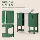 Mobile Sottolavabo per Lavabo a Colonna 65x32x62 cm con Anta e Ripiano in MDF Verde      