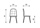 Set 4 Sedie 55x44xH81 cm in Tessuto e Metallo Alma Grigio Chiaro