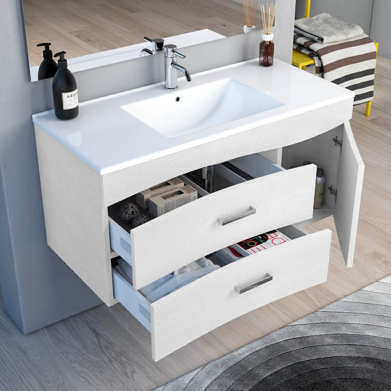 Mobile Bagno Sospeso 101cm TFT Venus Bianco Specchio 2