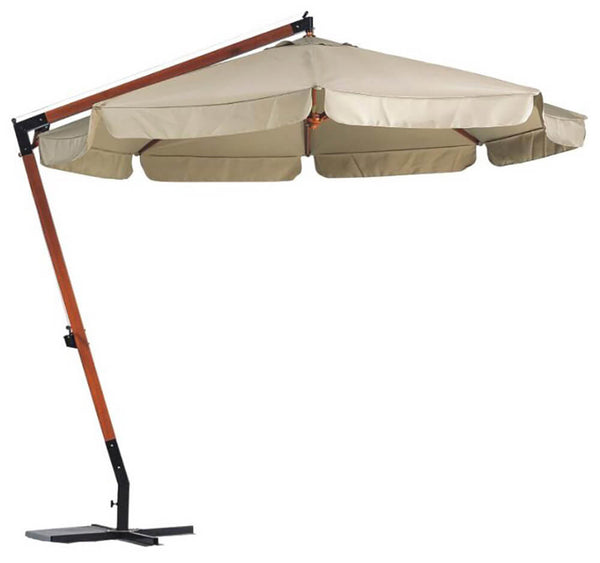 Parasol de Jardin Bois Décentralisé Ø3m Bauer Soleil Ecru sconto