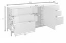 Credenza con piedi 1 Anta + 6 Cassetti 170x40x73 cm Metis Antracite Lucido