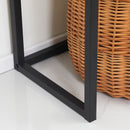 Consolle da Ingresso 80x30x76 cm con Cassetto con Gambe in Metallo Color Legno e Nero  