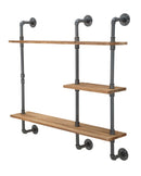Mensole da Muro Manhattan 100x23x98 cm Legno di Abete e in Ferro Grigio e Marrone