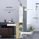 Mobile a Colonna 2 Ripiani 2 Armadietti 15,2x29,8x118 cm in MDF e Legno Truciolare Bianco e Legno