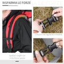 Zaino Porta Bimbo Pieghevole 38x77x87,5 cm per Trekking in Tessuto Oxford Rosso