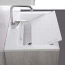 Mobile Lavatoio Vasca Zeus in MineralMarmo Apertura a 2 Ante 60x48x50 cm Bianco Latte