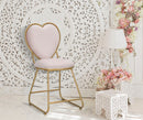 Sedia con Schienale a Cuore 37x47x80 cm in Metallo e Tessuto Imbottito