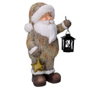 Pupazzo Babbo Natale in Resina con lanterna grigio cm 25,5x17xh44