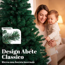 Albero di Natale Artificiale Ø100x180 cm con 700 Rami Ignifughi e Base Pieghevole in Acciaio Verde      