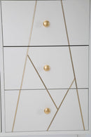 Mobletto Luxy 80x40x82,5 cm in Legno e MDF e in Ferro Bianco e Oro