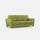 Canapé 3 places Yasel 212x85x85 cm en tissu vert