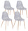Lot de 4 Chaises 53x46x82 cm en Polypropylène Gris