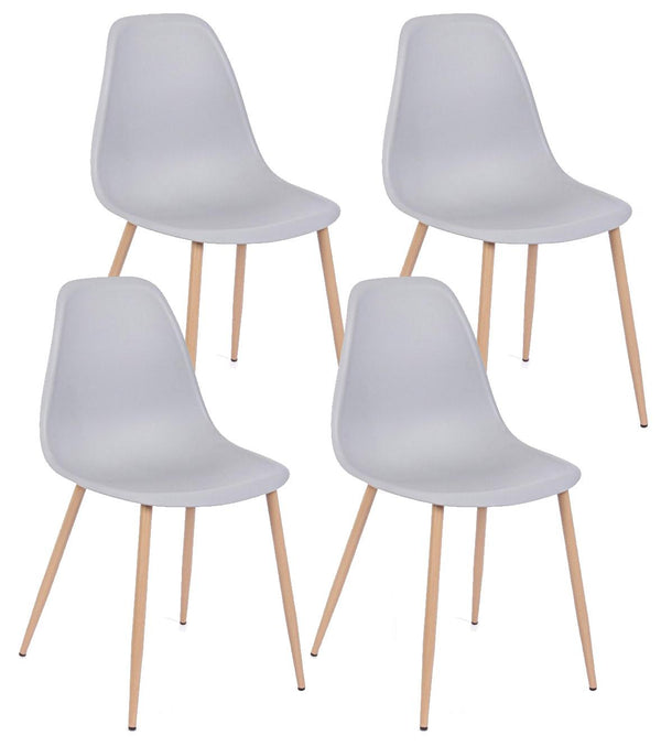Lot de 4 Chaises 53x46x82 cm en Polypropylène Gris prezzo