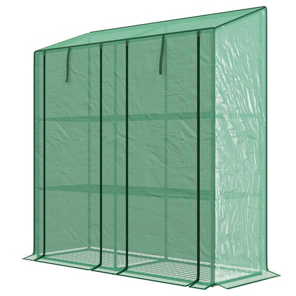 Serra da Giardino 6 Mensole e 2 Porte Avvolgibili 143x46x151cm Copertura in PE Verde prezzo