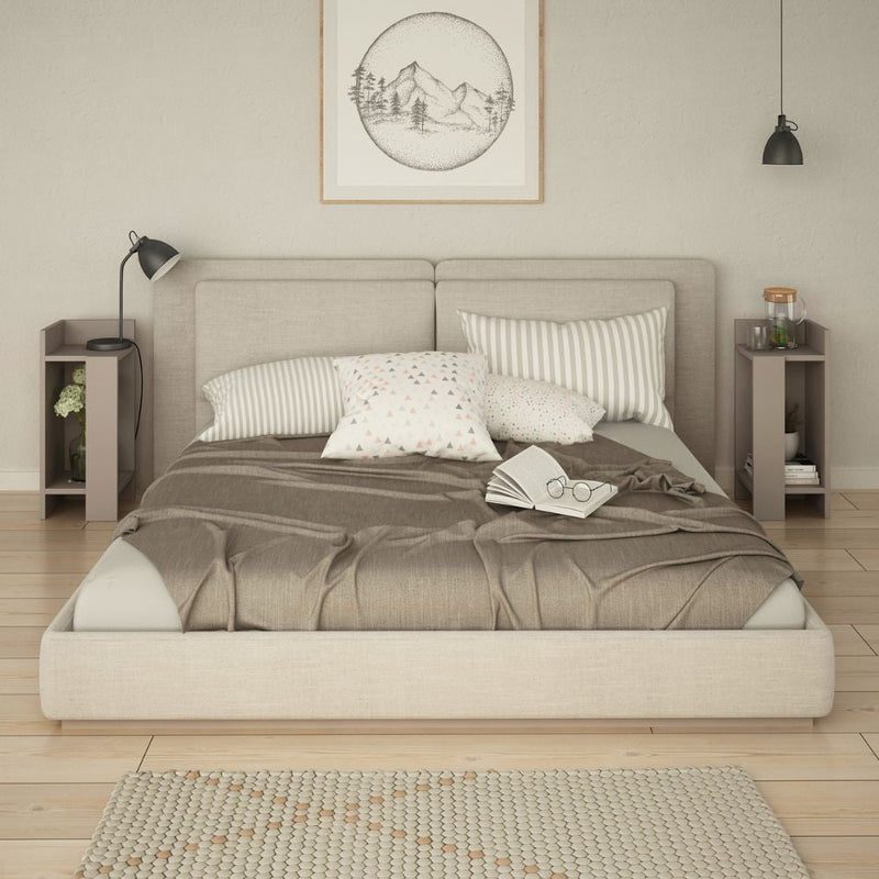 Set 2 Comodini 25x25x60 cm in MDF Elos Light Mocha