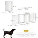 Cancelletto di Sicurezza Pieghevole per Animali Domestici 237,5x36x80 cm in Legno Bianco