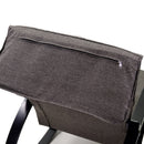 Sedia a Dondolo Imbottita in Legno 67x130x95cm Relax Grigio