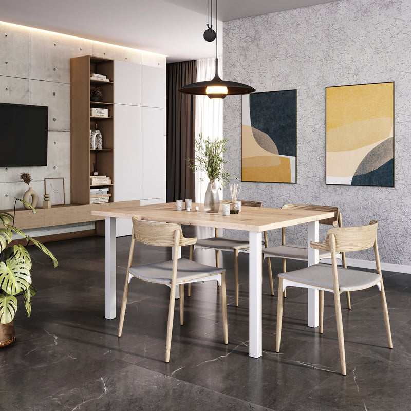 Set 4 Gambe Tavolo 50x50 mm in Acciaio Emuca Bianco