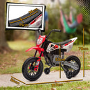 Moto Elettrica per Bambini con Rotelle e Indicatore di Carica Rosso  