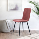 Set 4 Sedie per Sala da Pranzo in Velluto Rosa con Gambe Nere Seduta Ergonomica