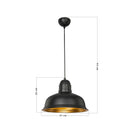 Lampada a sospensione Kumbet  metallo nero interno oro
