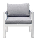 Poltrona da Giardino 70x75x60 cm in Alluminio Bianco con Cuscini Grigio
