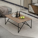 Tavolino basso da salotto 90x60x38 cm Hayesnero e noce